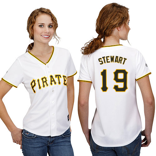 Chris Stewart #19 mlb Jersey-Pittsburgh Pirates Women's Authentic Home White Cool Base Baseball Jersey
